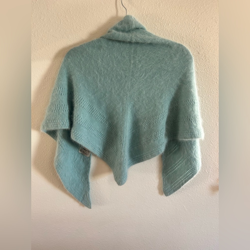 Vintage 60s Angora Luisa Spagnoli Made In Italy Fuzzy Shawl - Picture 5 of 9